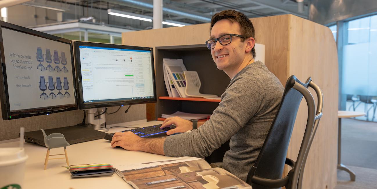 tony at desk